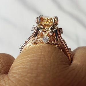 Women's Champagne CZ engagement ring
